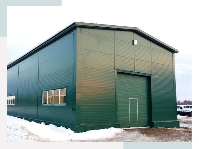 Двускатные ангары в Петергофе