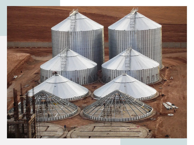 Строительство зерновых силосов в Петергофе