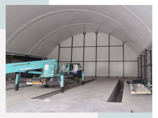 Внутреннее оснащение ангаров в Петергофе