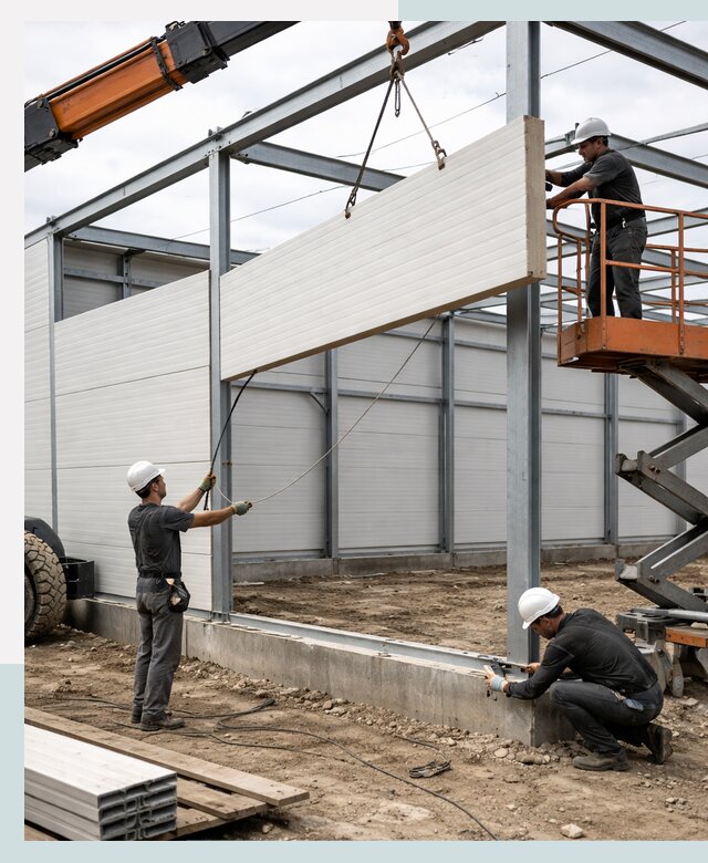 Строительство складов из сэндвич панелей в Петергофе под ключ