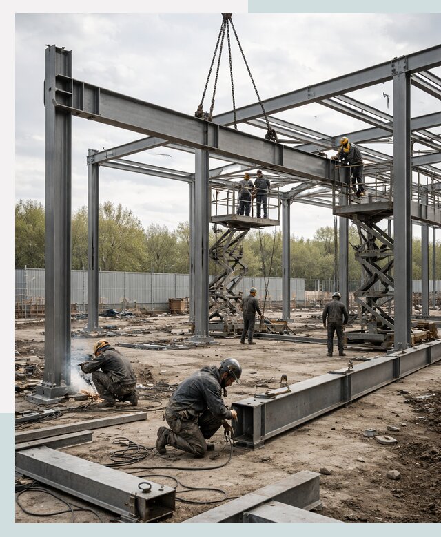 Строительство выставочных павильонов из металлоконструкций в Петергофе